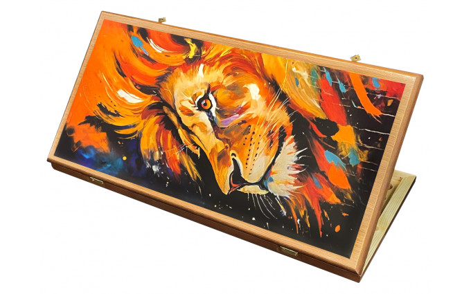 Нарды + Шашки Сирия Лев Король большие (Россия, дерево, 60 см), Partida