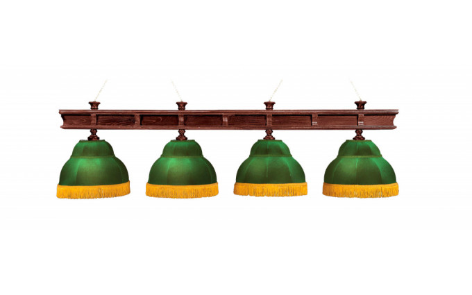 Лампа Президент 4пл. дуб (№2,бархат зеленый,бахрома зеленая,фурнитура золото)