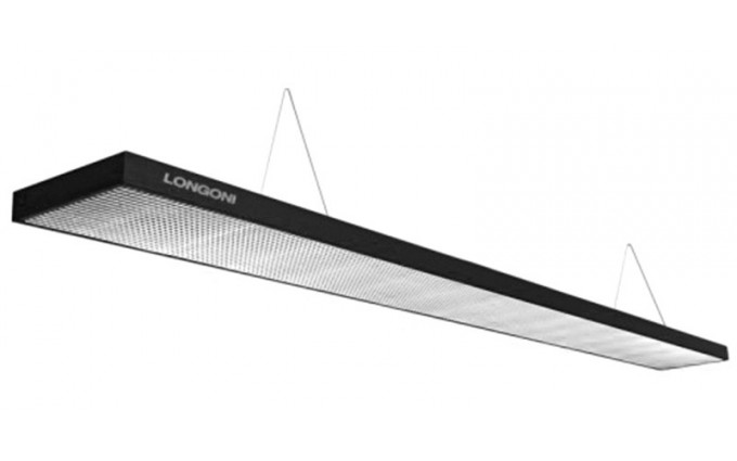 Лампа плоская люминесцентная "Longoni Compact" (черная, серебристый отражатель, 247х31х6см)